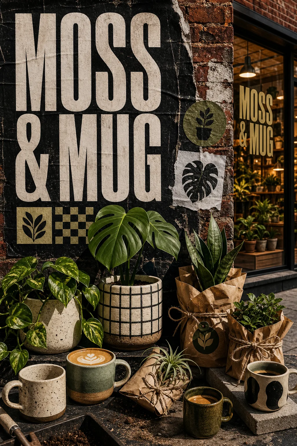 Moss and Mug bold poster ad creative