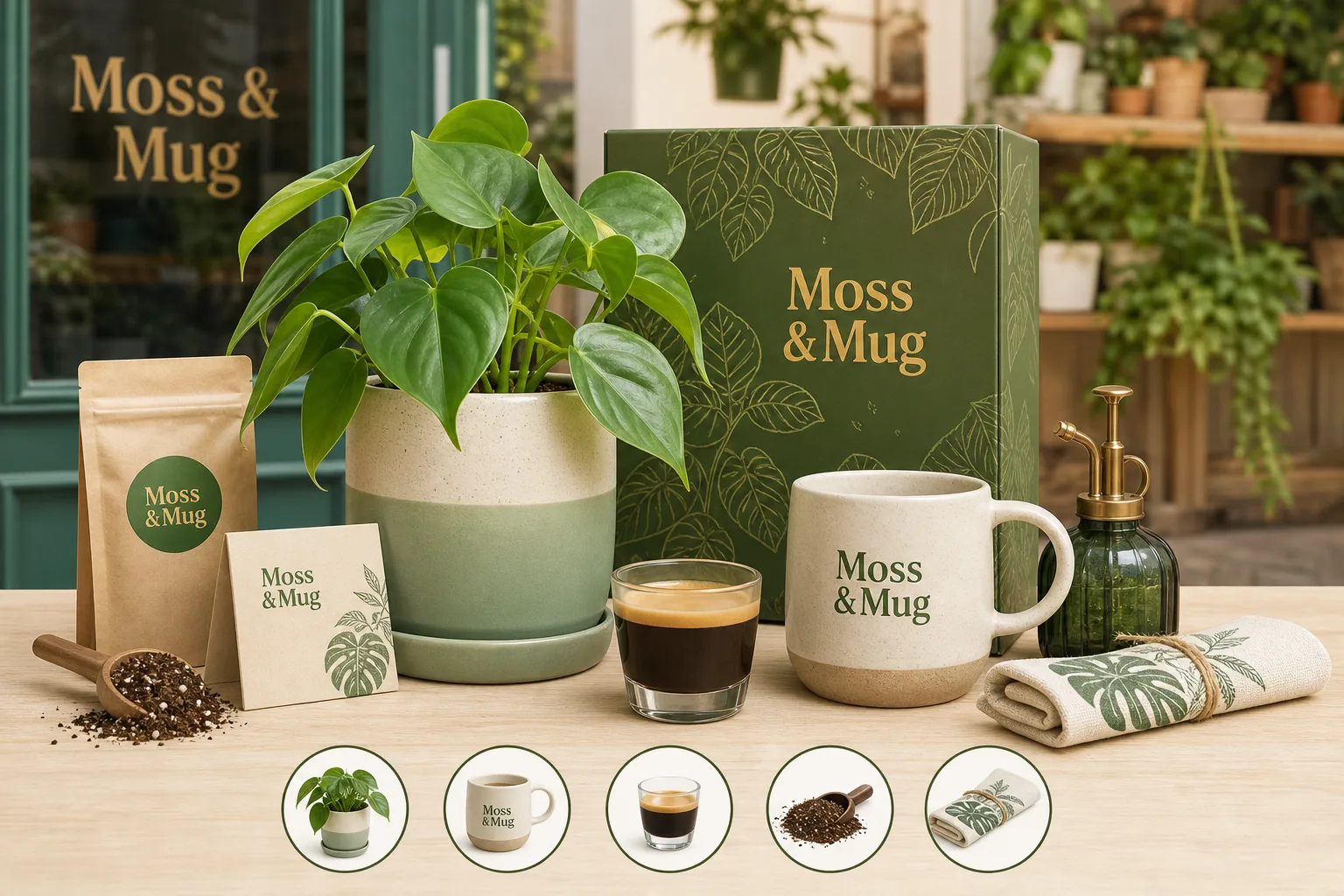 Moss and Mug outdoor advertising mockup
