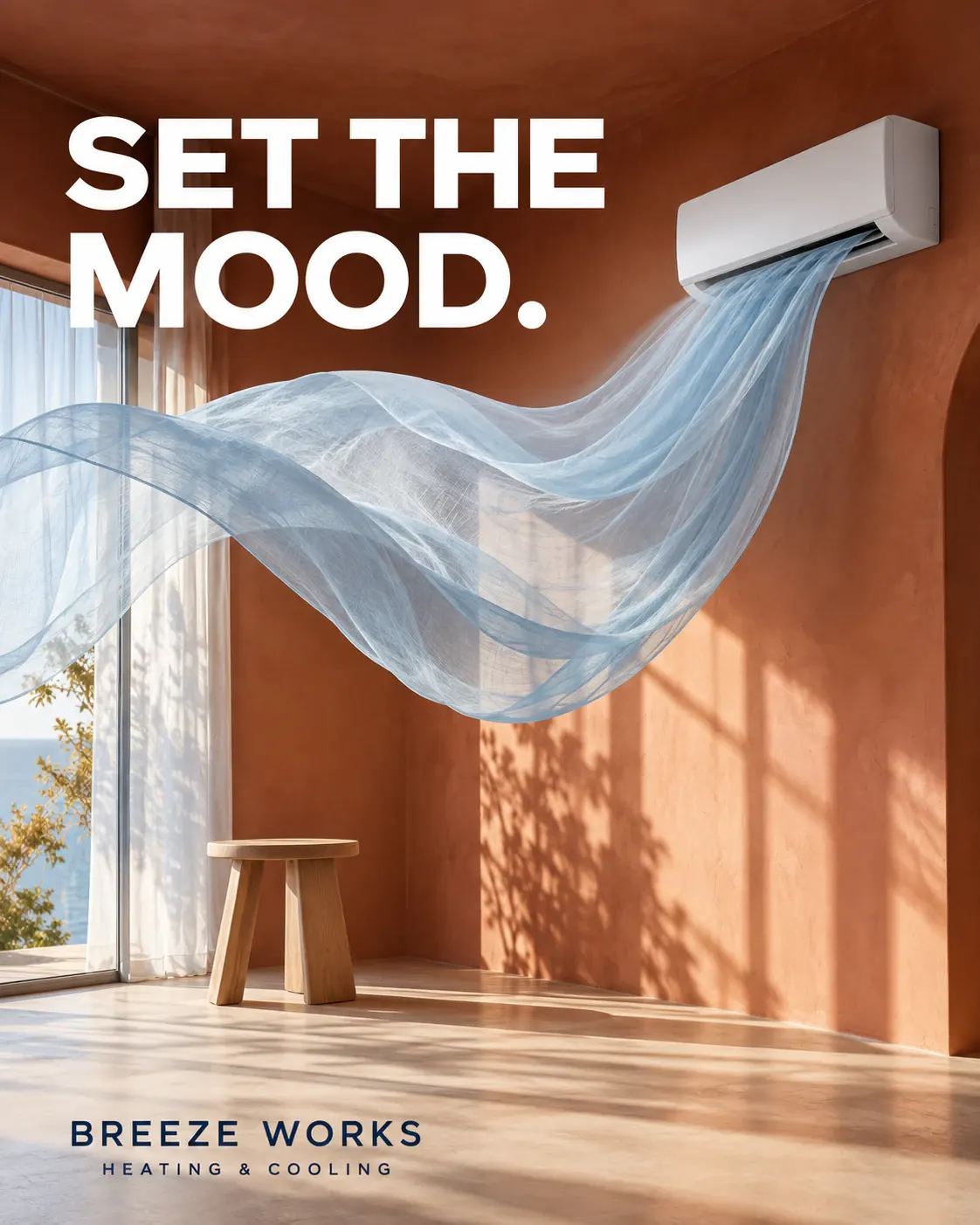 Breeze Works: A flowing curtain becomes a ribbon of cool air.