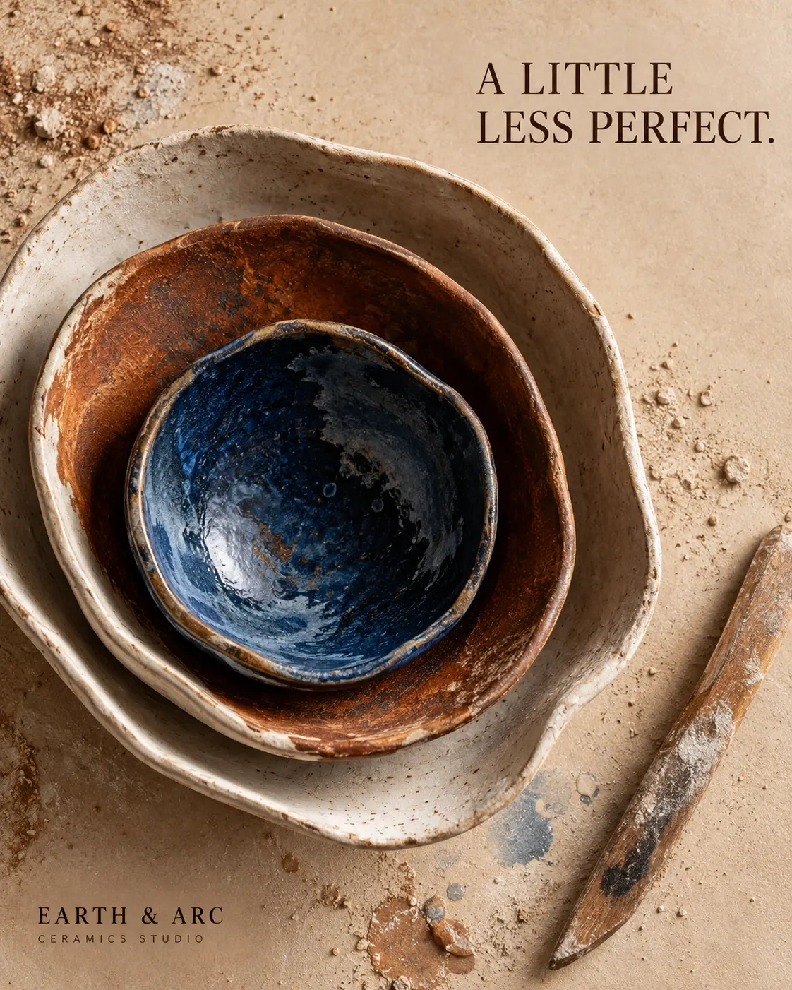 Earth & Arc: A handmade bowl becomes a landscape of tactile curves.