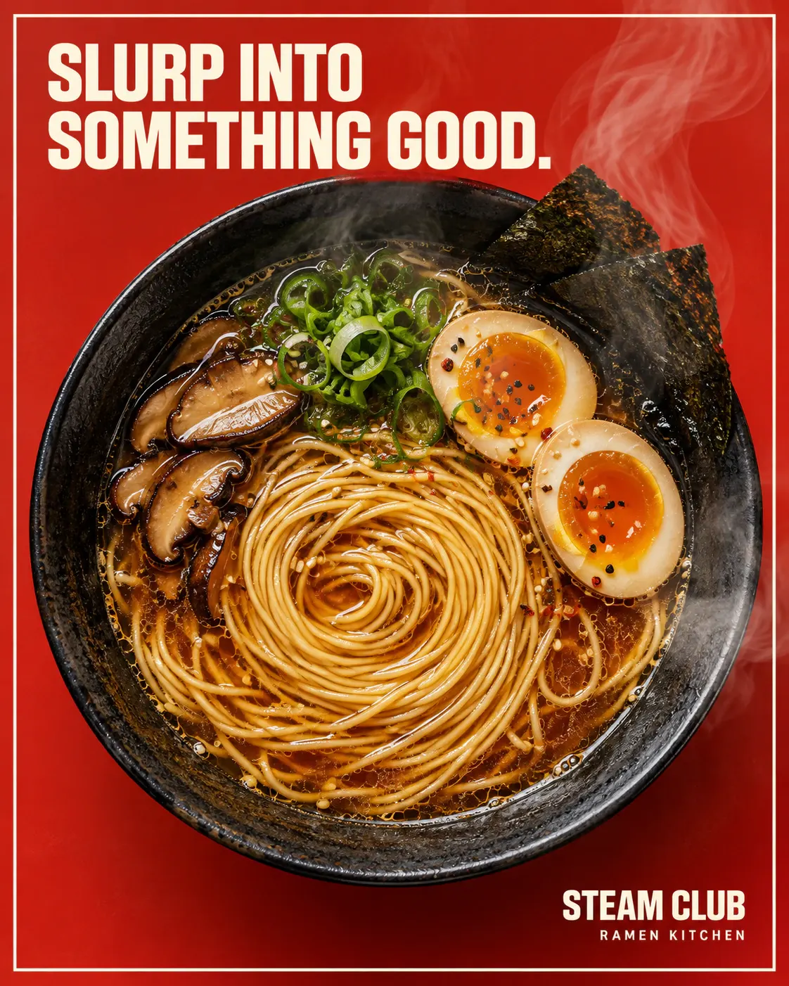 Steam Club: Ramen noodles turn into a mesmerizing circular pattern.